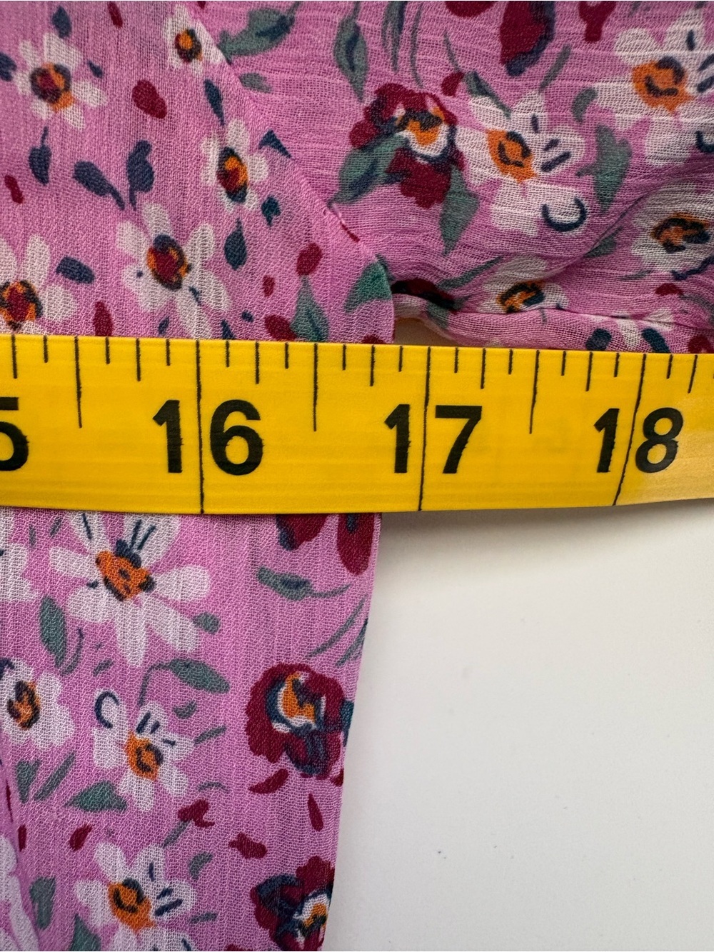 Draper James RSVP Tired Maxi Floral Chiffon Short Puff Sleeve Purple/Pink/Red M - Picture 10 of 11